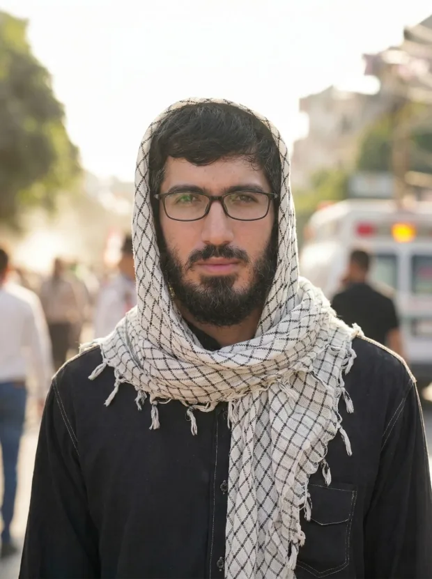 صورة الشهيد الشيخ حسين الشامي (رحمه الله) في إطارٍ من ذهبٍ عتيق